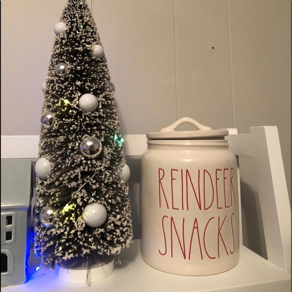 Rae Dunn “Reindeer Snacks” Ceramic Christmas Jar - Picture 1 of 6